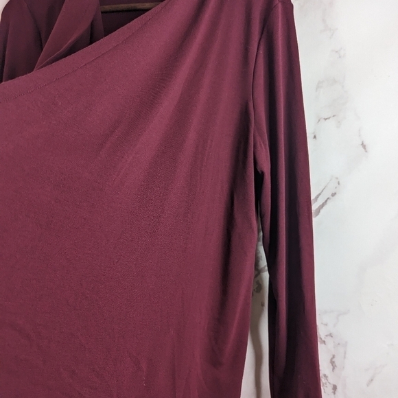 J Jill Long Sleeve Top Size Medium Red Shirt Women Stretch Wrap Scarf Infinity - Picture 12 of 13